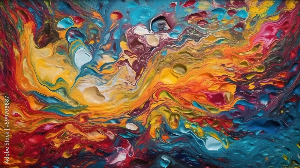 abstract oil painting with 3d surface texture ,generative ai