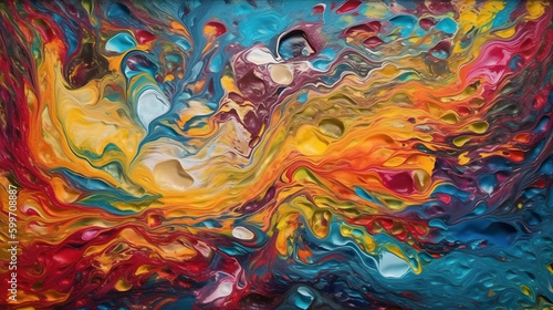 abstract oil painting with 3d surface texture ,generative ai