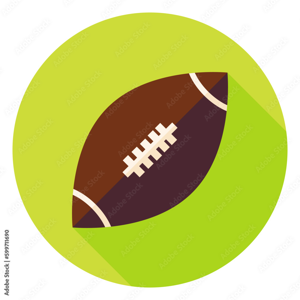 American Rugby Ball Circle Icon. Flat Design Vector Illustration with Long Shadow. Sport Activity and Fitness Lifestyle Symbol. American Rugby Ball Circle Icon. Flat Design Vector Illustration with Long Shadow. Sport Activity and Fitness Lifestyle Symbol.