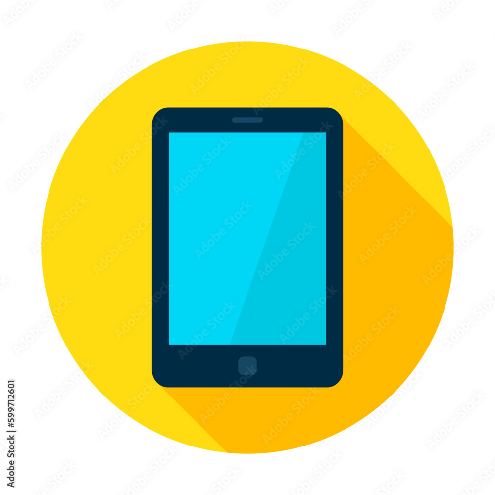 Tablet Device Circle Icon. Vector Illustration Flat Style Round Icon with Long Shadow. Electronic Gadget. Tablet Device Circle Icon. Vector Illustration Flat Style Round Icon with Long Shadow. Electronic Gadget.
