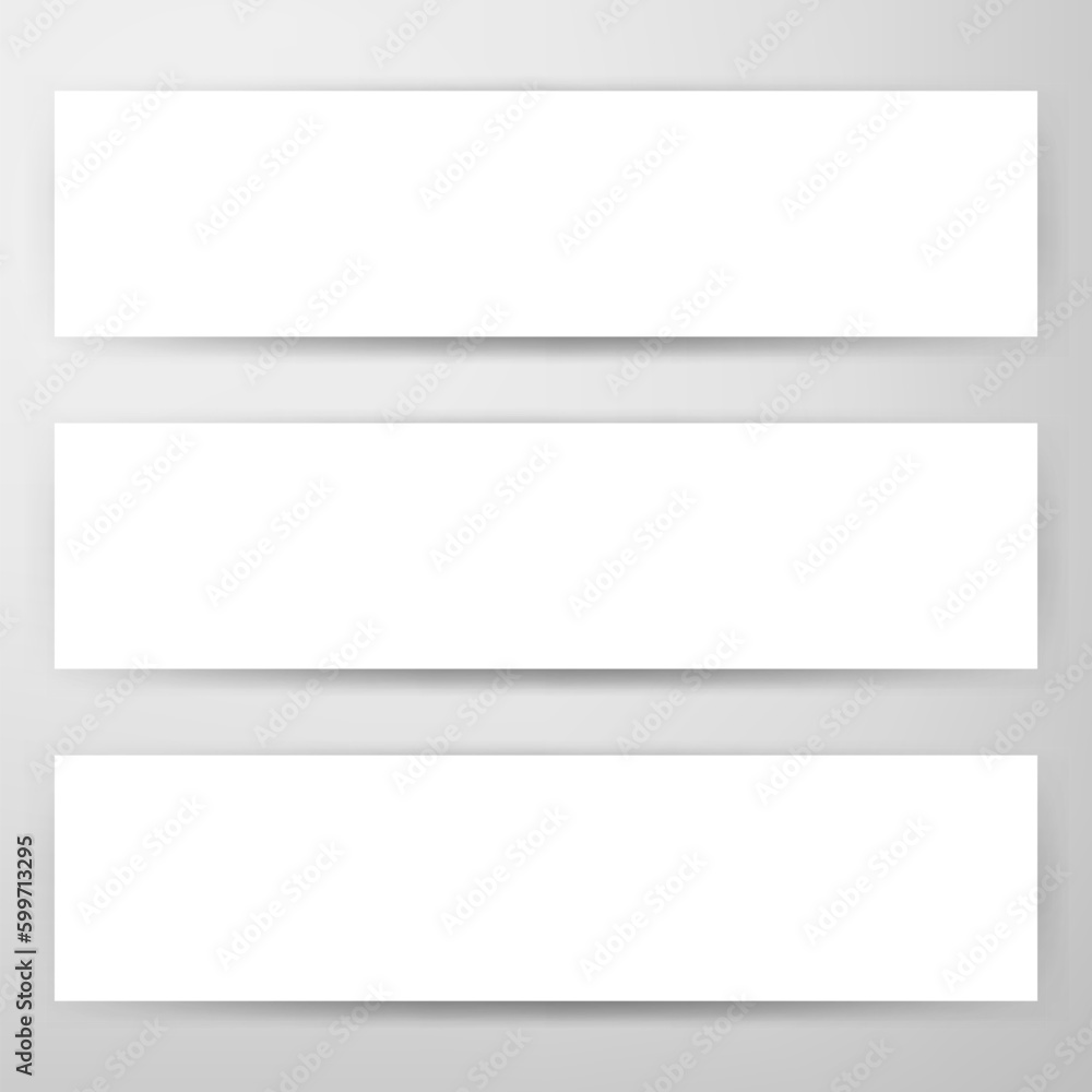 Three Horizontal Web Banners Mockup. Vector Illustration of Blank Design for Business Promotion. Three Horizontal Web Banners Mockup. Vector Illustration of Blank Design for Business Promotion.