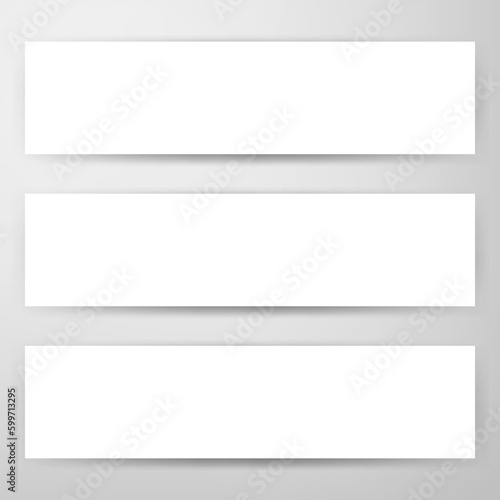 Free Download Three Horizontal Web Banners Mockup. Vector Illustration of Blank Design for Business Promotion. - GFXLoad
