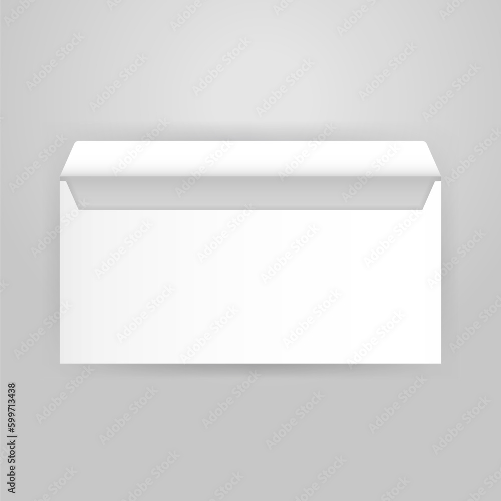 White Open Envelope Mockup. Vector Illustration of Blank Design for Business Promotion. Brand Identity. White Open Envelope Mockup. Vector Illustration of Blank Design for Business Promotion. Brand Identity.