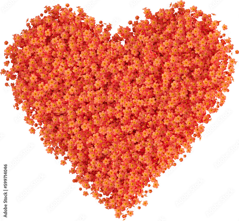 Flower garden in the shape of a heart Flower garden in the shape of a heart