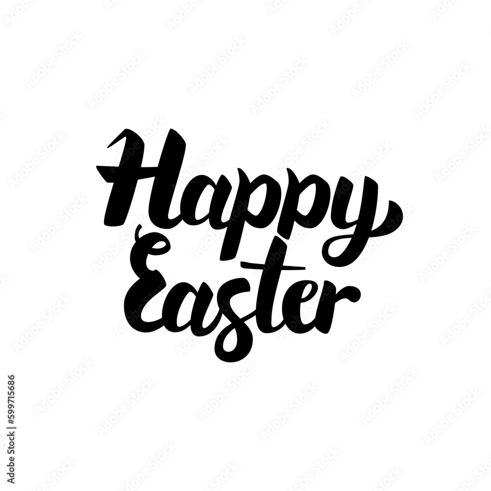 Happy Easter Handwritten Lettering. Vector Illustration of Ink Brush Calligraphy Isolated over White Background. Happy Easter Handwritten Lettering. Vector Illustration of Ink Brush Calligraphy Isolated over White Background.