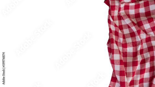 Checkered napkin, untucked with transparencies, PNG format
