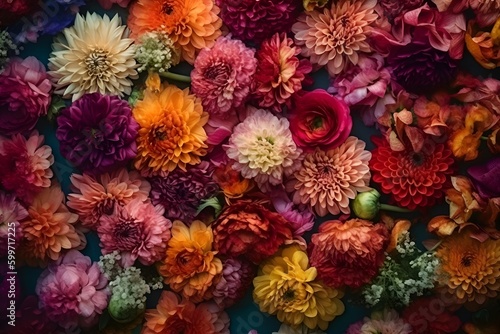 "A symphony of Petals: Stunning Bouquet of Flowers"Ai 