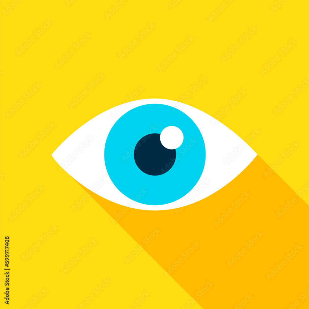 Eye Icon. Vector Illustration Flat Style Item with Long Shadow. Business Vision. Eye Icon. Vector Illustration Flat Style Item with Long Shadow. Business Vision.