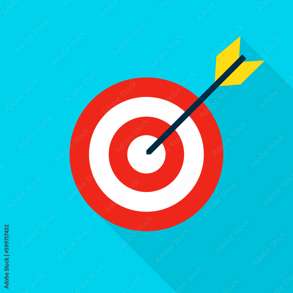 Sport Target Icon. Vector Illustration Flat Style Item with Long Shadow. Sport Target Icon. Vector Illustration Flat Style Item with Long Shadow.