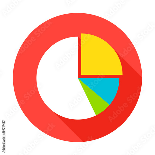 Free Download Pie Chart Icon. Vector Illustration Flat Style Circle Item with Long Shadow. Data Analysis. - GFXLoad