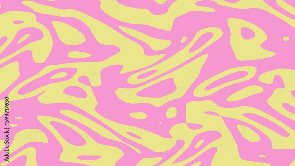 psychedelic animated graphic pink and yellow waves. Looping footage psychedelic animated graphic pink and yellow waves. Looping footage