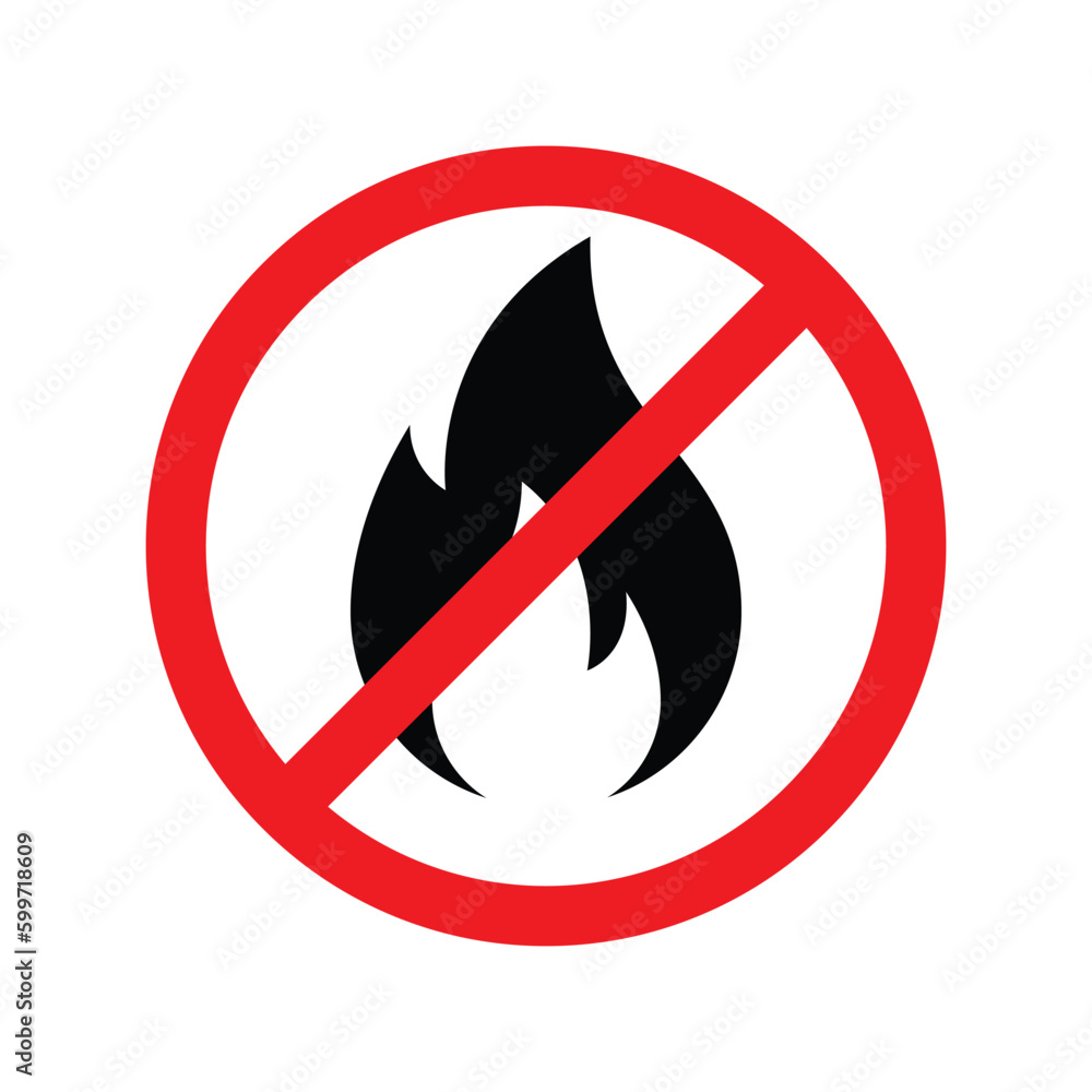 No fire icon , Forbidden bonfire vector icon No fire icon , Forbidden bonfire vector icon