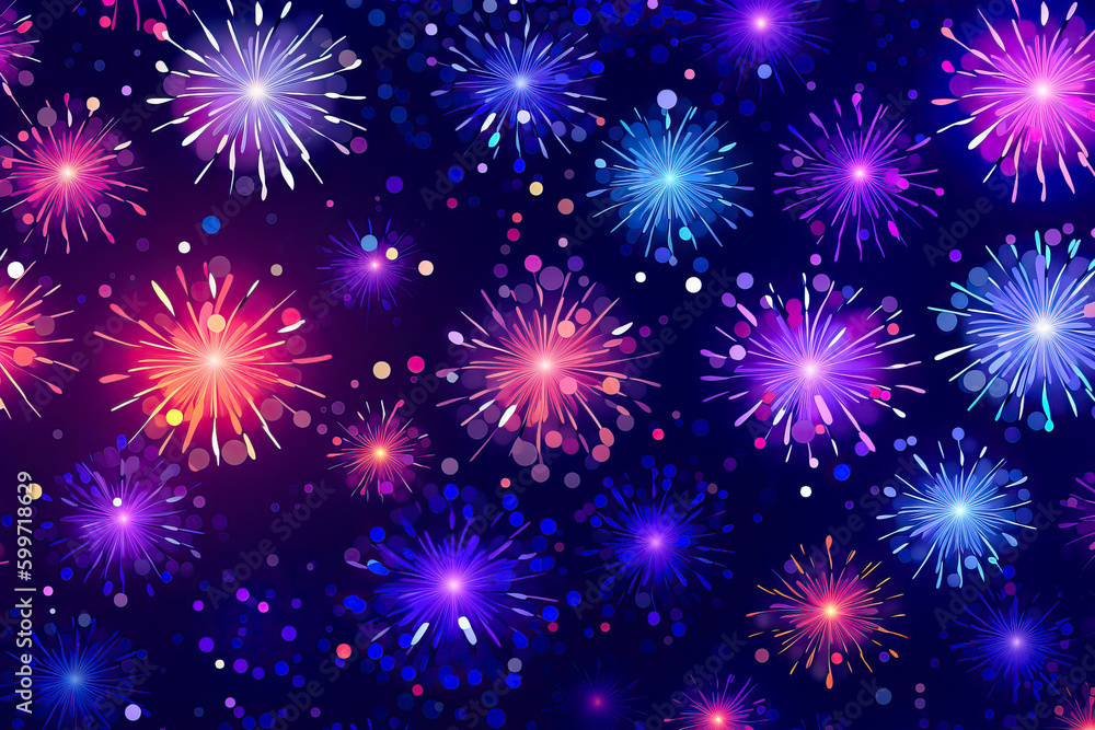 Fireworks graphic design, 4th of July, New Year's Eve, celebration, background. Generative AI Fireworks graphic design, 4th of July, New Year's Eve, celebration, background. Generative AI