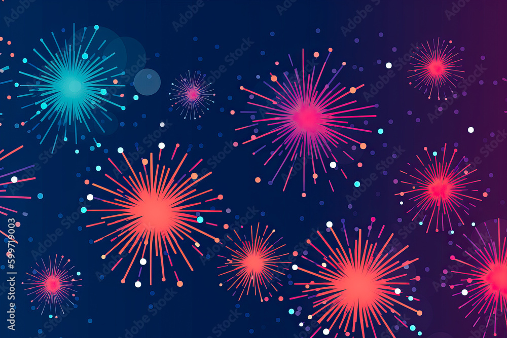 Fireworks graphic design, 4th of July, New Year's Eve, celebration, background. Generative AI Fireworks graphic design, 4th of July, New Year's Eve, celebration, background. Generative AI