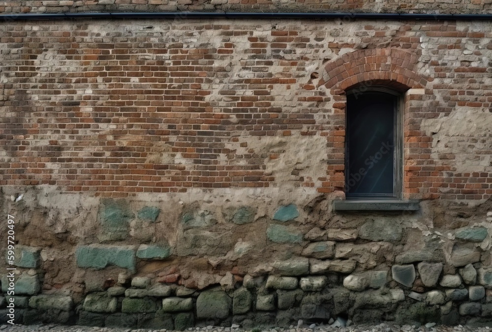 old brick wall, generative ai
