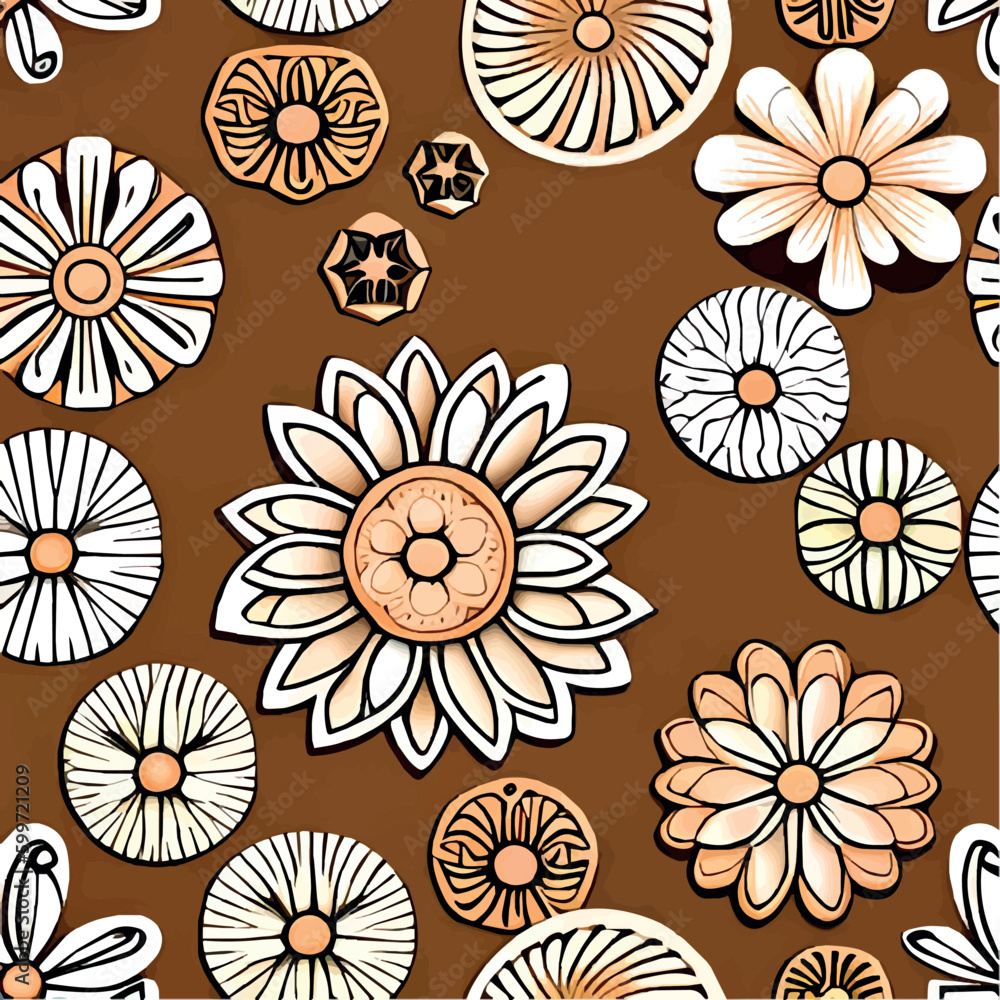 Floral pattern. Stylized flowers vector. Vector drawing flowers. Floral pattern for clothes. Floral print for notebooks, stationery, clothes, decor materials. Blooming abstract.