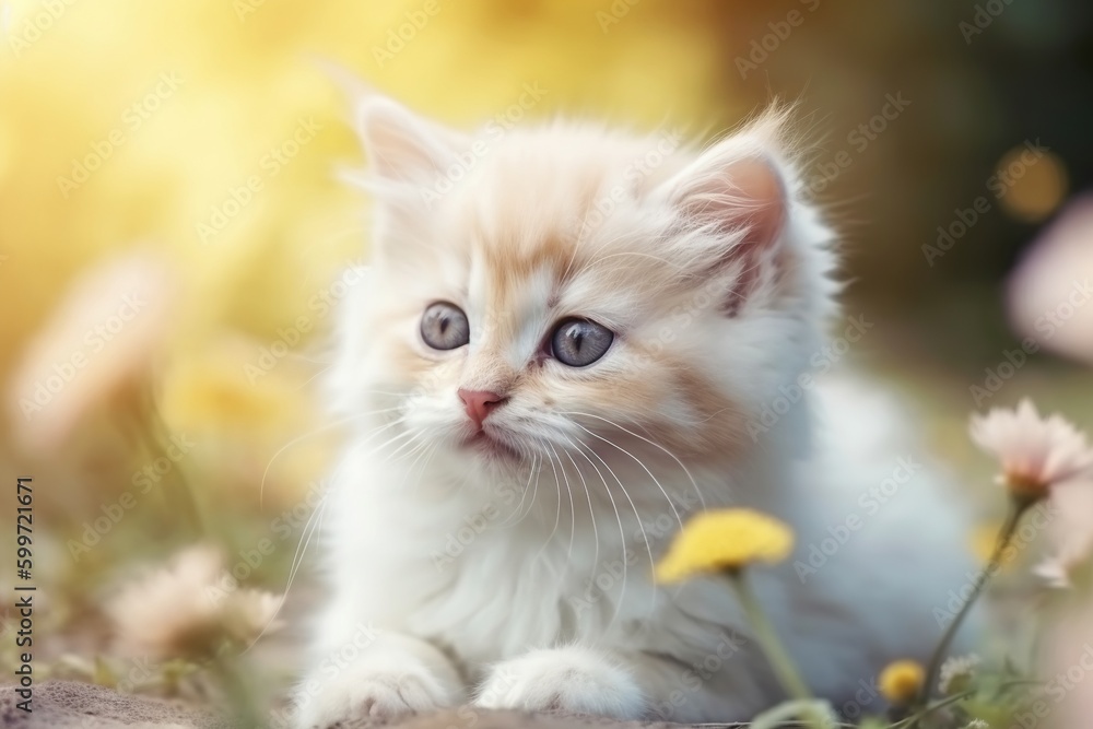 cute fluffy kitten- Ai