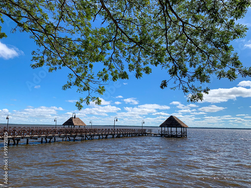 Laguna de Atasta en Tabasco, México, vista de la laguna a medio día desde la carretera photo