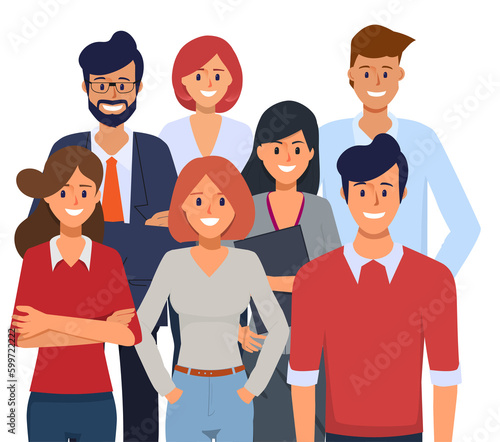 Business people teamwork office character. Colleague working together concept. Flat cartoon character design.