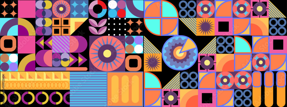 Obraz premium Retro background geometric fullcolor