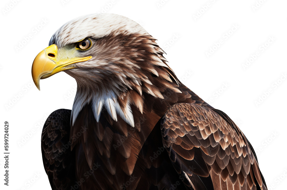 Eagle in transparent background. Generative AI. Eagle in transparent background. Generative AI.