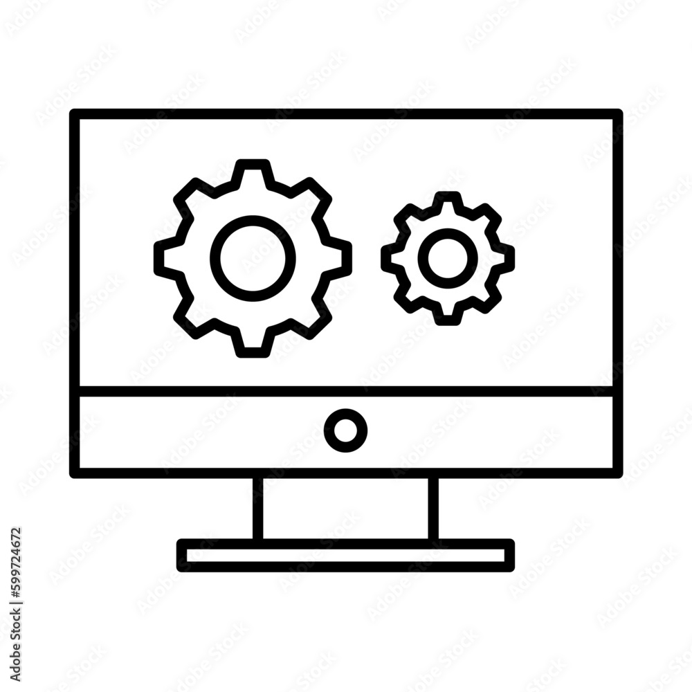 Computer science technology icon with black outline style. processor, microchip, computing, business, modern, hardware, communication. Vector Illustration Computer science technology icon with black outline style. processor, microchip, computing, business, modern, hardware, communication. Vector Illustration