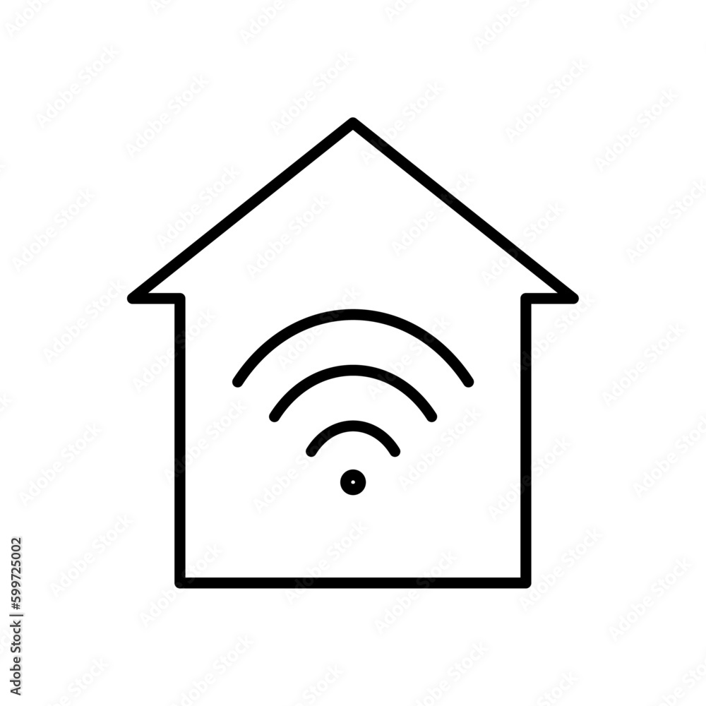 Smart home technology icon with black outline style. remote, light, device, building, button, set, computer. Vector Illustration Smart home technology icon with black outline style. remote, light, device, building, button, set, computer. Vector Illustration