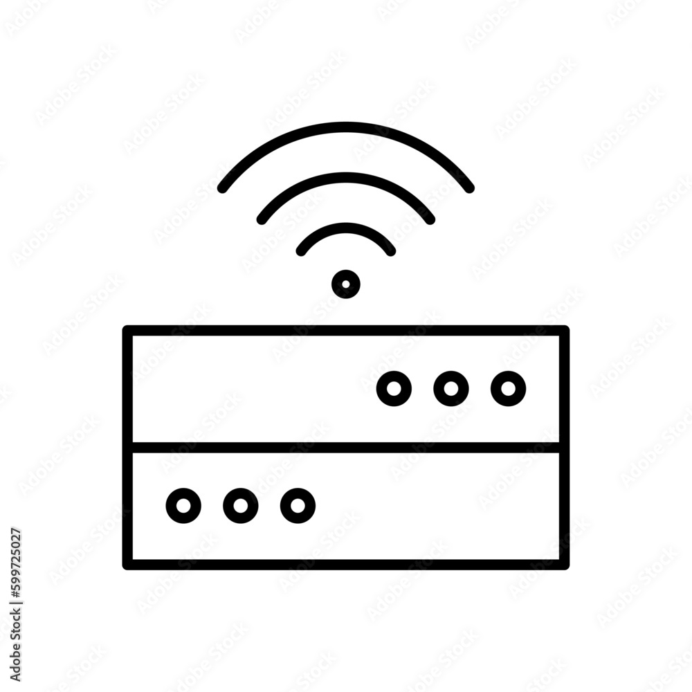 Server technology icon with black outline style. connection, symbol, networking, hosting, technology, security, computing. Vector Illustration Server technology icon with black outline style. connection, symbol, networking, hosting, technology, security, computing. Vector Illustration