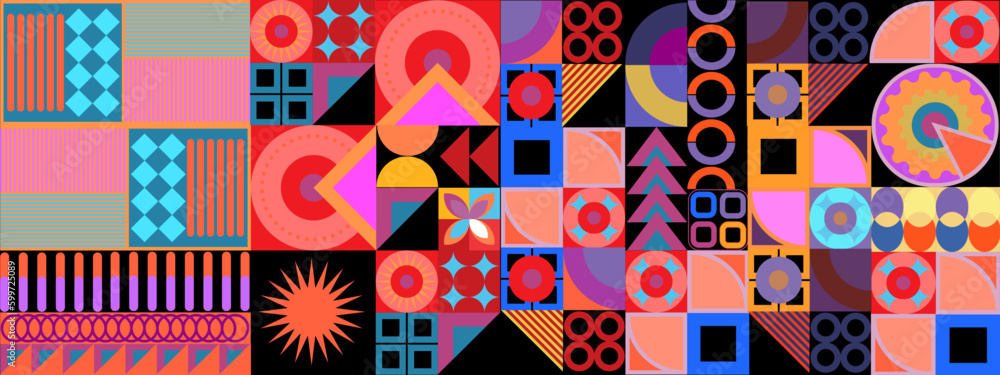 Flat design colorful colourful geometric mosaic pattern background Flat design colorful colourful geometric mosaic pattern background
