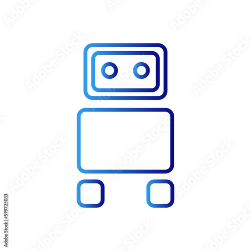 Robot technology icon with blue gradient outline style. robotic, tech, industry, computer, mechanical, bot, future. Vector Illustration