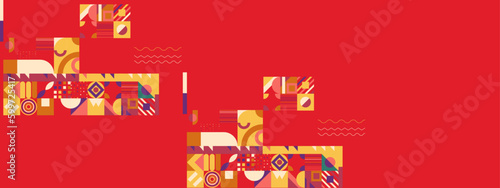 Wallpaper Mural Flat design colorful colourful geometric mosaic pattern background Torontodigital.ca