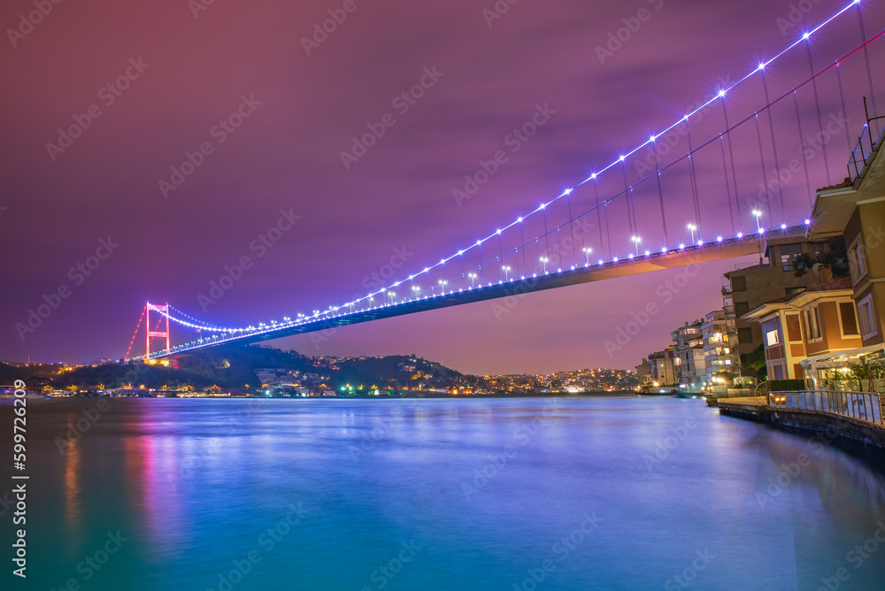 Obraz premium city bridge at night