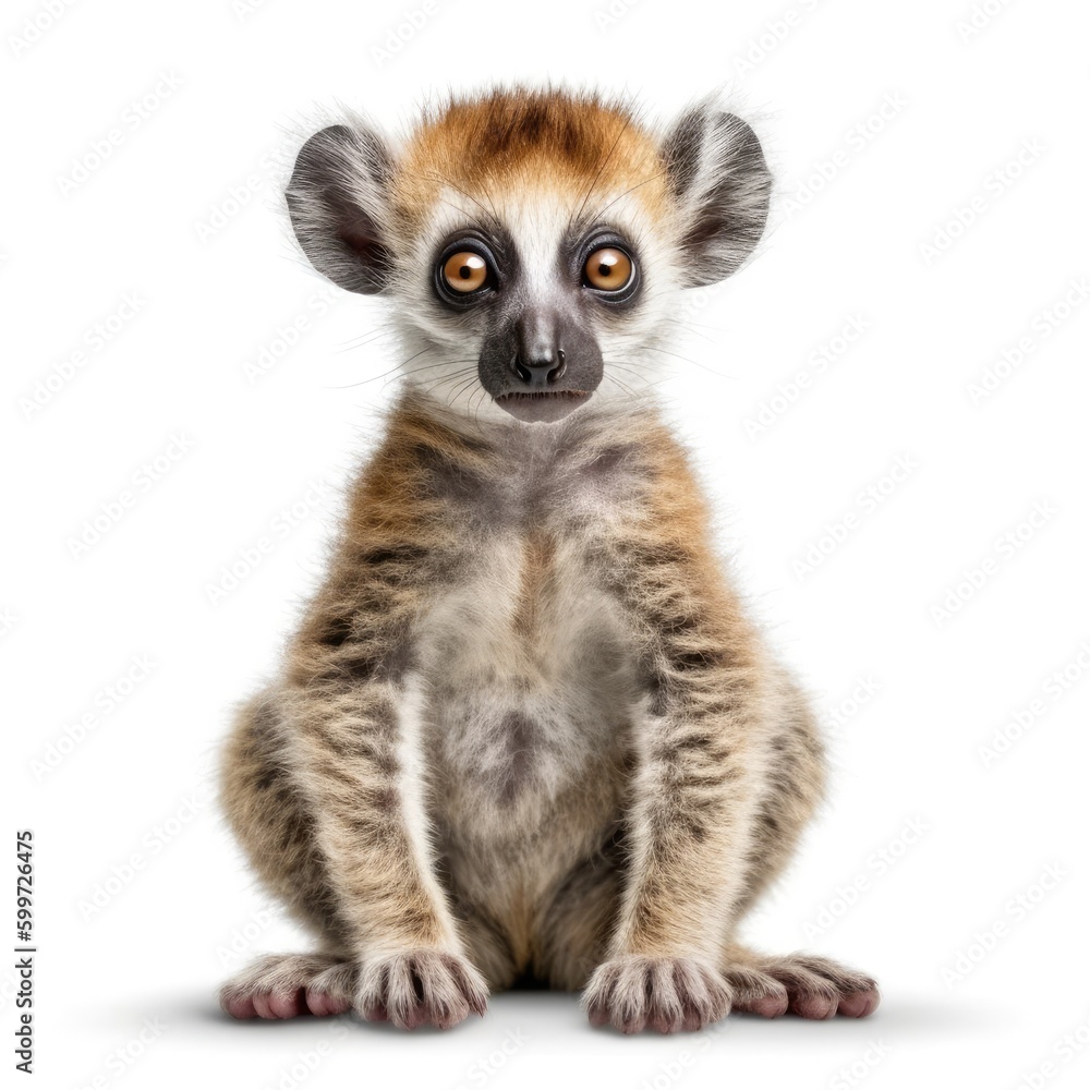 Baby Lemur isolated on white (generative AI) Baby Lemur isolated on white (generative AI)