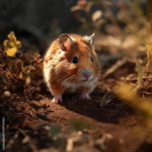 Hamster in natural habitat (generative AI)