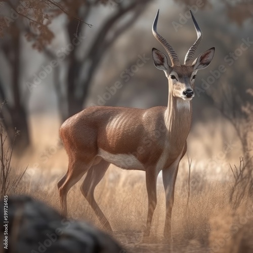 Antelope in natural habitat (generative AI)