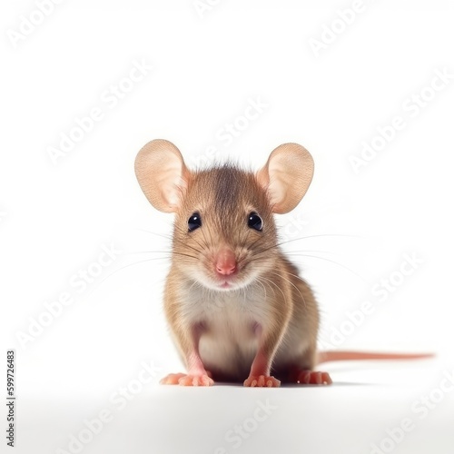 Baby Rat isolated on white (generative AI)