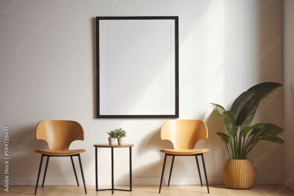 View of photo frame with interior home decor, Generative Ai View of photo frame with interior home decor, Generative Ai