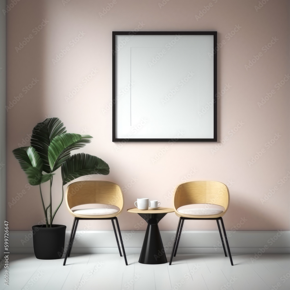 View of photo frame with interior home decor, Generative Ai View of photo frame with interior home decor, Generative Ai