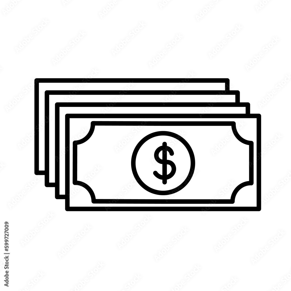 Capital finance money icon with black outline style. stock, service, symbol, loan, profit, marketing, income. Vector Illustration Capital finance money icon with black outline style. stock, service, symbol, loan, profit, marketing, income. Vector Illustration