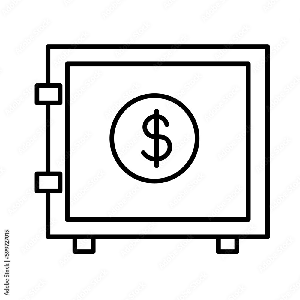 Saving money finance money icon with black outline style. wealth, line, outline, savings, growth, thin, save. Vector Illustration Saving money finance money icon with black outline style. wealth, line, outline, savings, growth, thin, save. Vector Illustration