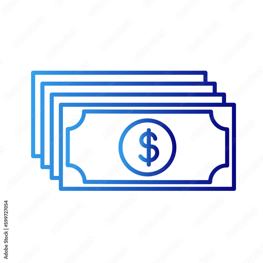 Capital finance money icon with blue gradient outline style. stock, service, symbol, loan, profit, marketing, income. Vector Illustration Capital finance money icon with blue gradient outline style. stock, service, symbol, loan, profit, marketing, income. Vector Illustration