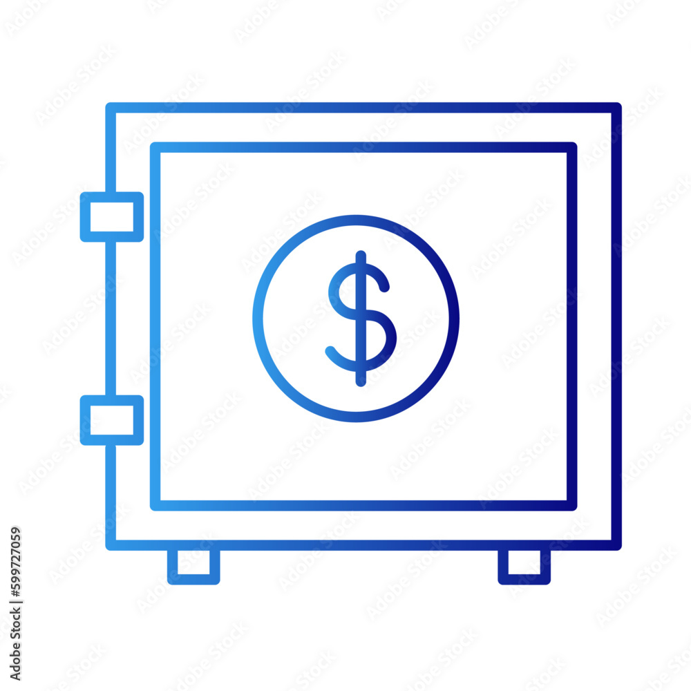 Saving money finance money icon with blue gradient outline style. wealth, line, outline, savings, growth, thin, save. Vector Illustration Saving money finance money icon with blue gradient outline style. wealth, line, outline, savings, growth, thin, save. Vector Illustration