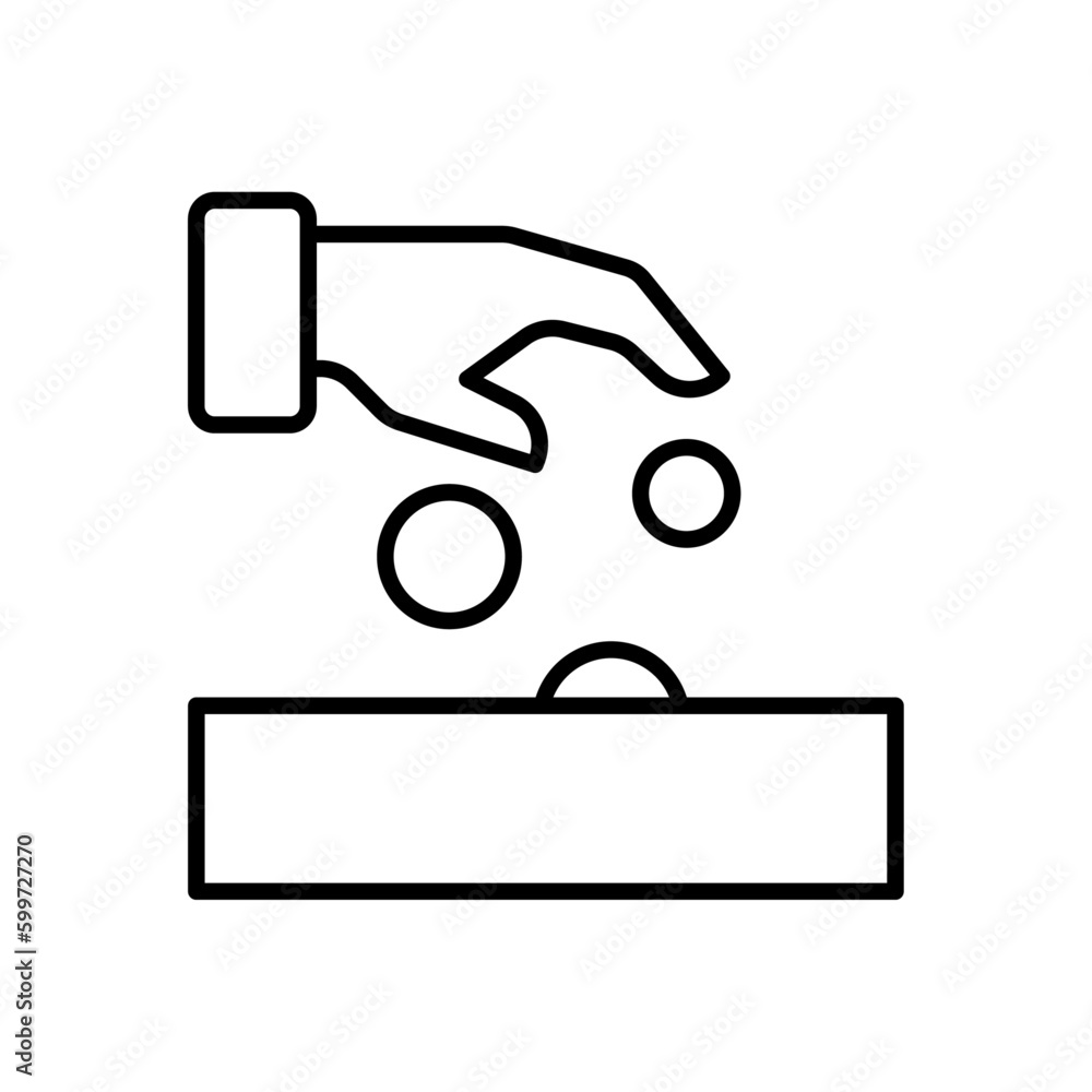 Charity finance and money icon with black outline style. set, sign, service, human, aid, group, assistance. Vector Illustration Charity finance and money icon with black outline style. set, sign, service, human, aid, group, assistance. Vector Illustration