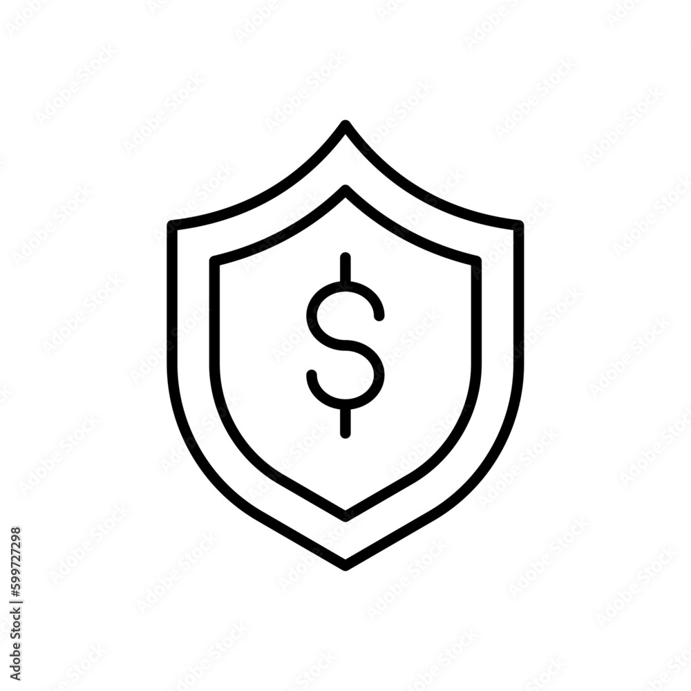 Protection finance and money icon with black outline style. medical, mark, virus, business, defense, hand, lock. Vector Illustration Protection finance and money icon with black outline style. medical, mark, virus, business, defense, hand, lock. Vector Illustration