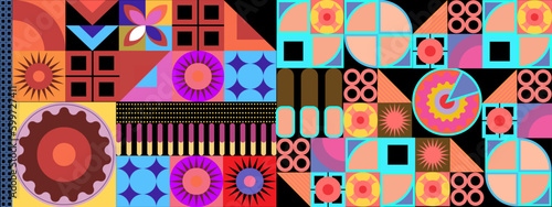 Vector flat design geometric pattern mobile design colorful colourful