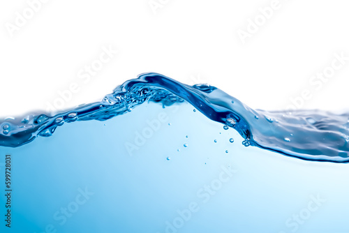 Abstract illustration Clear water surface with ripples and bubbles. beautiful white background. close-up photo