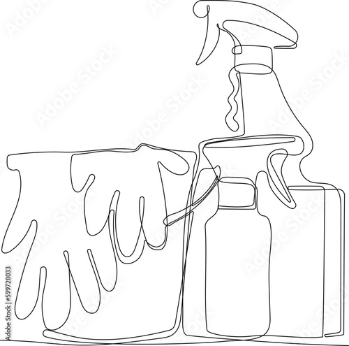 Home cleaning service landing page design concept, illustration of janitors with cleaning tools. Vector illustration