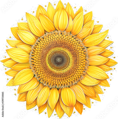 Fototapeta Naklejka Na Ścianę i Meble -  Vibrant Sunflower SVGs in Colorful Shades of Yellow, Sunflower Clipart, Sunflower Svg Black And White, Shirt, Sunflower Shirt, Blossom