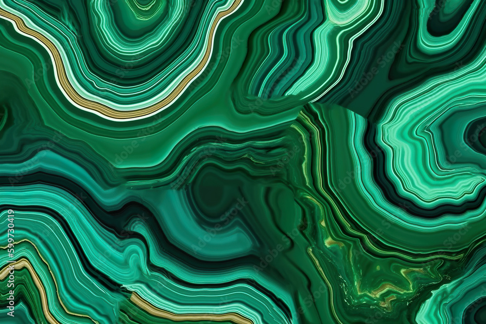 A close up of a malachite green stone surface. Generative AI. A close up of a malachite green stone surface. Generative AI.