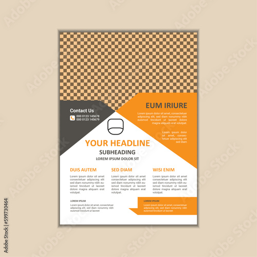 Vector A4 Size Corporate Business Flyer Design Template with bleed.